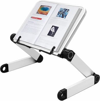 Height and Angle Adjustable Ergonomic Book Holder with Page Paper Clips
