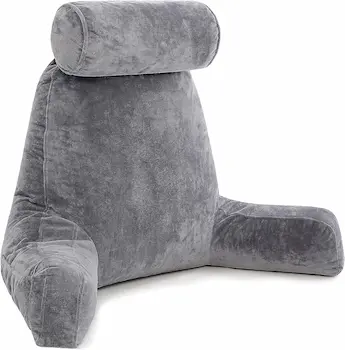 best backrest pillow with arms for reading in bed